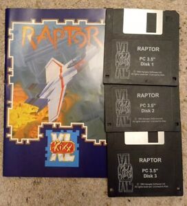 Raptor Call Of The Shadows PC Video Game Kixx Floppy Disk Disc  1993 Vintage