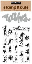 Hero Arts Holiday Retired Cling Stamp & Die Set "Wishes" DC239