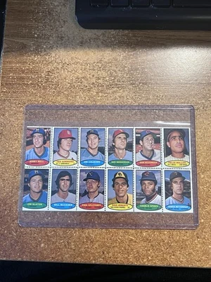 1974 Topps Stamps 12 Stamp Panel Ted Simmons Bill Buckner Paul Splittorff - Image 1 of 4