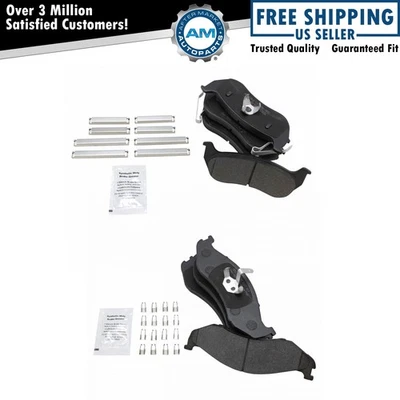 Front & Rear Semi-Metallic Disc Brake Pad Kit for 2003-2006 Jeep Wrangler - Image 1 of 4