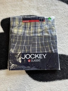 NUEVO/SELLADO PAQUETE DE 2 - JOCKEY CLASSIC BOXERS CORTE COMPLETO (A CUADROS) 2004 - GRANDE HOMBRE - Imagen 1 de 4