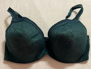 Cacique Modern Lace Covered Lightly Lined Balconette Bra Underwire 42DDD Green - Picture 1 of 10