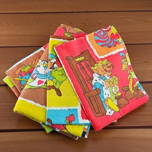 VTG Pacific Disney Alice Mad Hatter Bambi Robin Hood Dumbo Bed Sheets ULTRA RARE - Picture 1 of 12