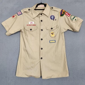 Boy Scouts of America Hemd Jugend groß hellbraun Uniform Patches BSA Made in USA - Bild 1 von 9