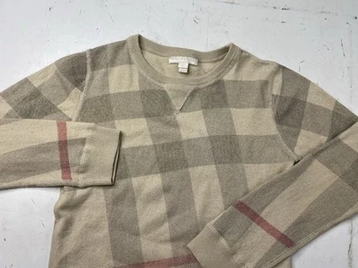 Suéter para niños Burberry talla 10T Nova Check algodón cachemir cuello redondo Foto 1 de 4