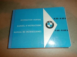 Vintage BMW Motorcycle Instruction Manual R50 R50S R60 R69S - Imagen 1 de 15