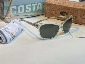 Costa del Mar Sarasota polarisierte Sonnenbrille 580G Meeresschaum Kristall/Grau Glas - Bild 1 von 7