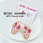 BETSEY JOHNSON/Pink Skull Gold Earrings