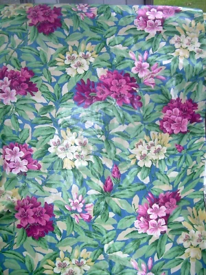 1985 Charles Hammond Fabric ~STOURHEAD~7 3/4YD X 54"~Polished Cotton Floral - Image 1 of 4