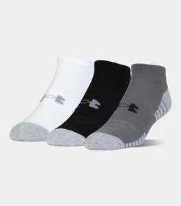 UNDER ARMOUR UA 3-Pairs HEATGEAR Low Cut Socks Black, Gray, White youth 13.5-4 Y - Picture 1 of 1