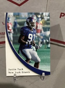 2005 Sp Authentic Rookie Justin Tuck RC /25! Very Rare! Giants Great! SB Champ! - Picture 1 of 2