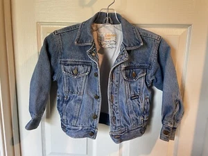 Vintage London Fog Kids Long Sleeve Button Down Blue Denim Jacket Size Medium - Picture 1 of 14