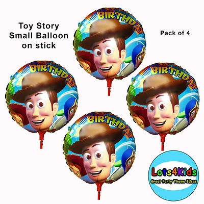 TOY STORY SMALL PARTY BALLOON ON STICK LOOT BAG FILLER DECORATION -  PACK OF 4 - image 1 of 3