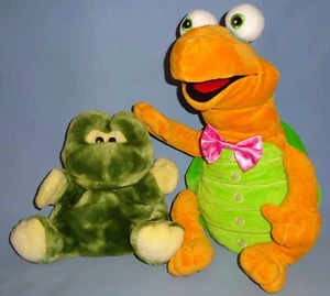 Plush Hand Puppets-Terry Fator-Wilson-Full Body Turtle-18" & Green Frog-10"-LOT - Picture 1 of 12