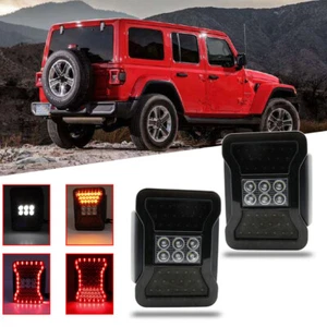 Pair LED Tail Light For 2007-2017 JK Reverse Turn Signals Brake Lamps - Picture 1 of 12