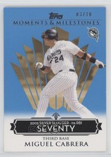 2008 Moments & Milestones Blue /10 Miguel Cabrera (2005 Silver Slugger 116 RBIs)