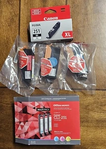 Canon Druckertinte 251 schwarz XL und 2 gelb und 1 Magenta (dieser ist kostenlos... - Bild 1 von 3