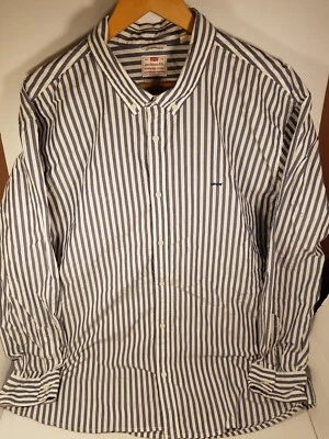 Levi's Authentic Button Down 2XL shirt Long sleeve White blue striped A7210 - Image 1 of 4