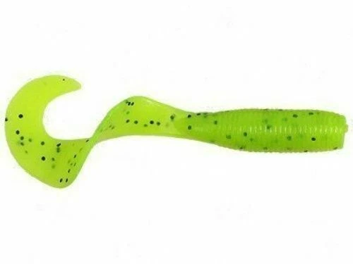 Yamamoto Single Tail Grub 5in Chartreuse W/black 20pk 18-20-156