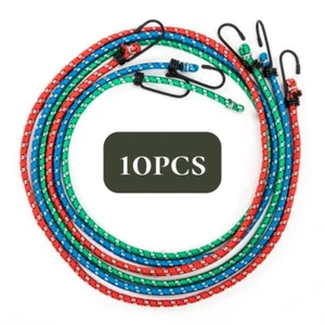 10pc Bungee Cord Tie Down Set 40" H-D Color Straps 2 Hook End READY TO SHIP - Picture 1 of 2