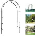 2.4m Garden Arbor Arch Black Metal Climbing Plants Flowers Archway Strong Frame