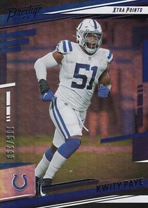 Prestige Football Xtra Points 2022 azul paralelo - Kwity Paye 115/299 - Colts - Imagen 1 de 2