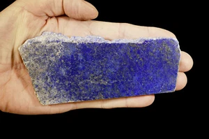 LAPISLAZZULI Fetta 5 3/4" x 2 1/2" Grado AAA Lucida Lastra Roccia Minerale Gemma - Foto 1 di 2