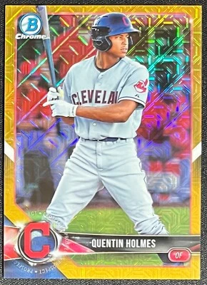 2018 Bowman Chrome Prospects Quentin Holmes Gold Mojo Refractor #31/50 - Image 1 of 2