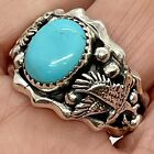 Navajo Eagle Turquoise Men's Ring Size 12 Sterling by Genevieve Francisco 11.1g
