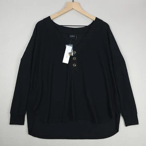 Urban Outfitters Out From Under Top Womens Small Black Fleece Hi Low Soft NWT - Picture 1 of 14