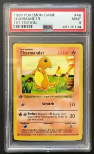 1999 juego Pokémon Charmander PSA 9 primera edición conjunto base 46/102 tarjeta no 46 - Imagen 1 de 3