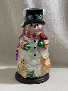 Thomas Pacconi Classics mundgeblasenes Glas Sammlerstück Schneemann Weihnachten Urlaub Deko - Bild 1 von 11