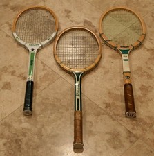 3 Early Vintage Tennis Racquets-Rawlings Trojan-Spalding P. Gonzalez-J. Connors