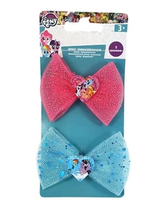 2 empuñaduras de pelo My Little Pony azul y rosa con red de brillo azul y rosa - Imagen 1 de 2