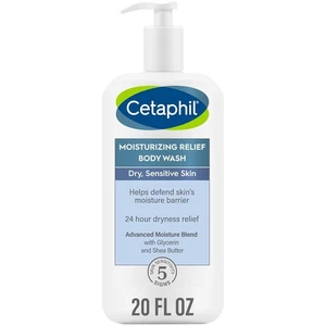 Cetaphil feuchtigkeitsspendendes Duschgel cremig 24 Stunden Linderung trockene Haut OHNE Duft 20 Oz. - Bild 1 von 5
