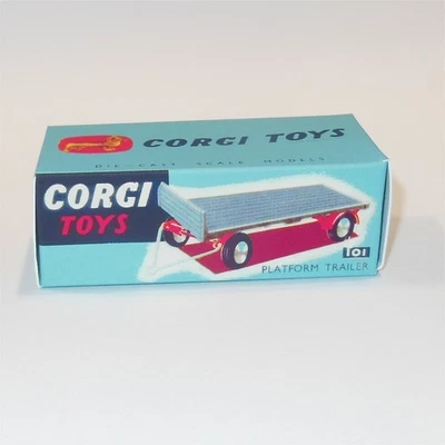 Corgi Toys  101 Platform Trailer Early Blue Repro Box - Image 1 of 4