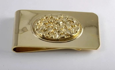 Patrimonio Oro Amarillo 18K Sobre Ovalado "Pepita" Clip de Dinero Joyería par... - Imagen 1 de 4