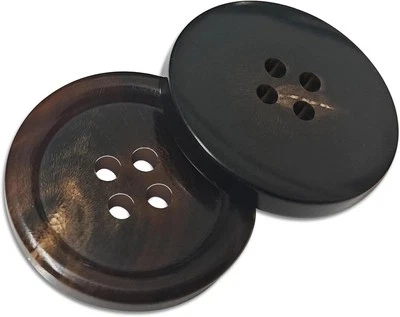 1 Inch Real Horn Buttons 10PCS Large Sewing for 1 inch (25mm), brown  - Image 1 of 4