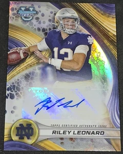 2024 Bowman’s Best U Football Riley Leonard Refracfor Auto Notre Dame BOA-RL - Bild 1 von 2