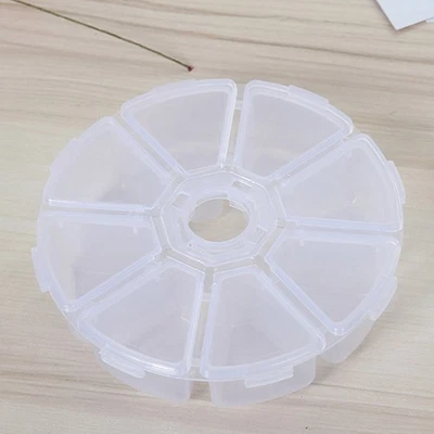 White Storage Box Round 8 Grids Removable Small Home Holder Organizer Case - Image 1 of 4