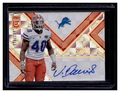 2017 Elite Rookie Autograph Red #24 Jarrad Davis Auto LIONS /199  - Image 1 of 2