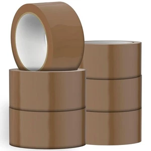 PARCEL PACKING TAPE BROWN/CLEAR & FRAGILE 48MMx66M 2 INCH (6 pc) - Picture 1 of 1