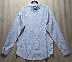 Theory Hemd Herren Große 16 weiß lila kariert Fassmanschette Baumwolle Slim Fit - Bild 1 von 6