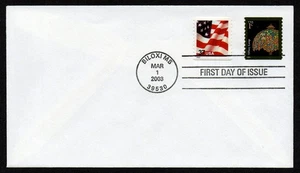 USA, SCOTT # 3758 and 3631, BLANK FDC COVER - TIFFANY LAMP and FLAG, YEAR 2003 - Picture 1 of 1