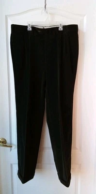 Pantalones Loro Piana Pana Puños Plisados Para Hombre EE. UU. 34x31 Verde Oscuro Italia! Foto 1 de 4