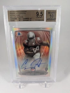 Bowman Chrome Carlos Hyde RC Rookie Autograph NFL Auto Refractor #36 BGS 9.5 - Picture 1 of 2
