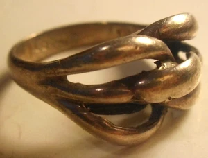 Vtg Sterling Silver Taxco Woven Top Ring Size 5.5 - Picture 1 of 4