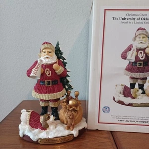 Vtg Oklahoma OU Sooners Santa Claus Christmas Ceramic Figure Christmas Cheer - Picture 1 of 17