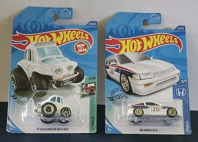 NUEVO, Hot Wheels, '70 Volkswagen Baja Bug y '88 Honda CR-X, 2017 Mattel, 2 coches Foto 1 de 4