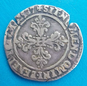 Henri III, 1/2 Demi Franc 1587 S Troyes - Picture 1 of 4